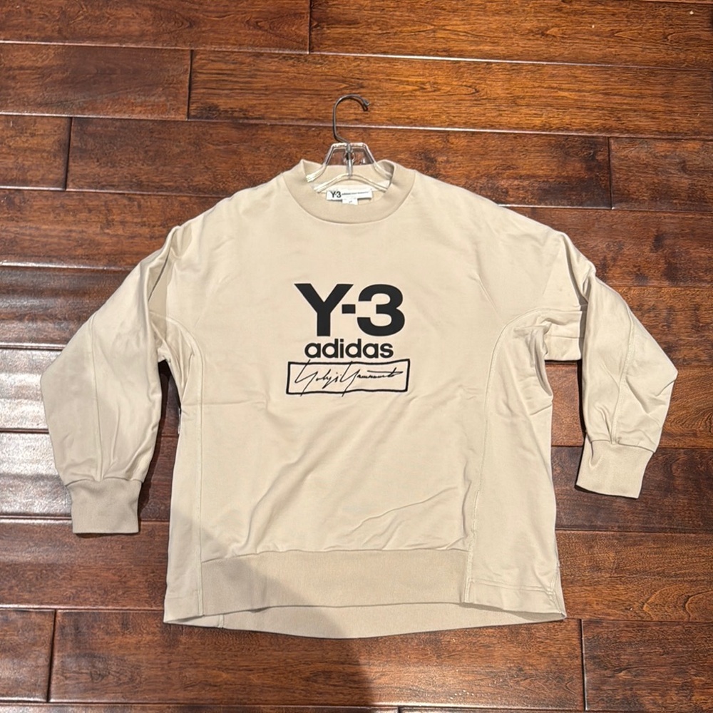 Y-3 Tan Crewneck Sweater Relaxed Fit